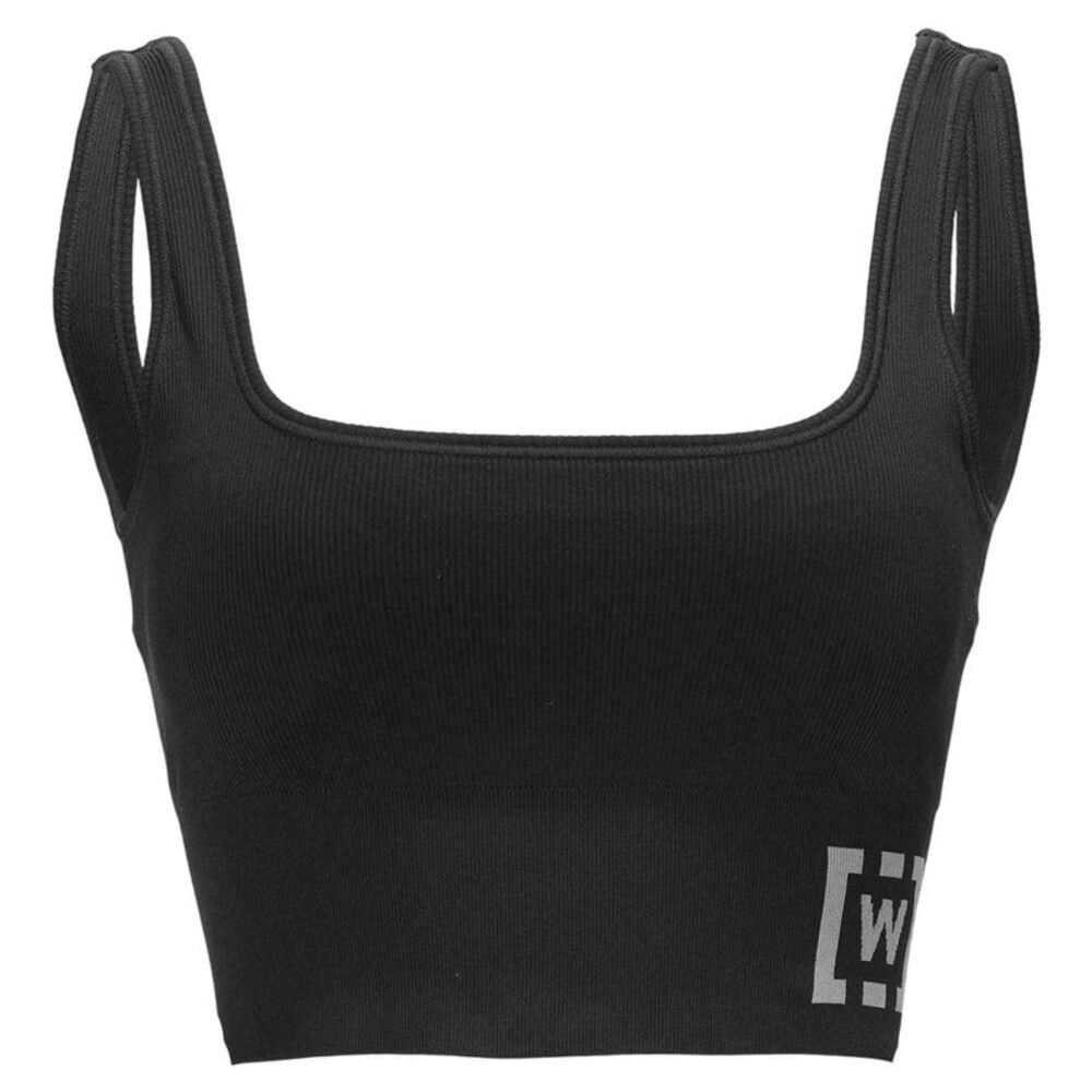 Wolf Womens/Ladies Cropped Sports Bra / Black